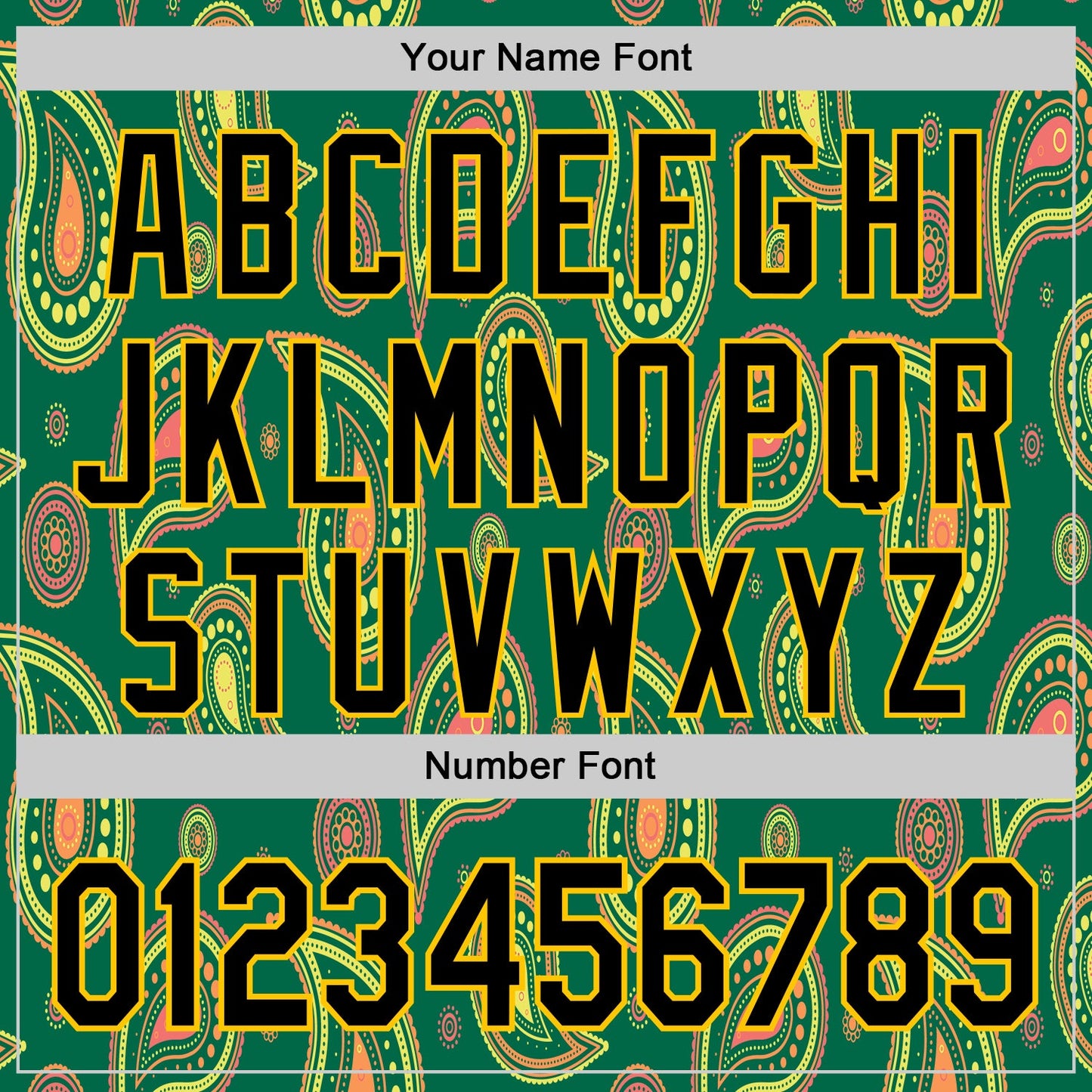 Custom Kelly Green Black-Yellow 3D Pattern Design Burner Costumes Paisley Bandana Authentic Baseball Jersey - Sky-Custom