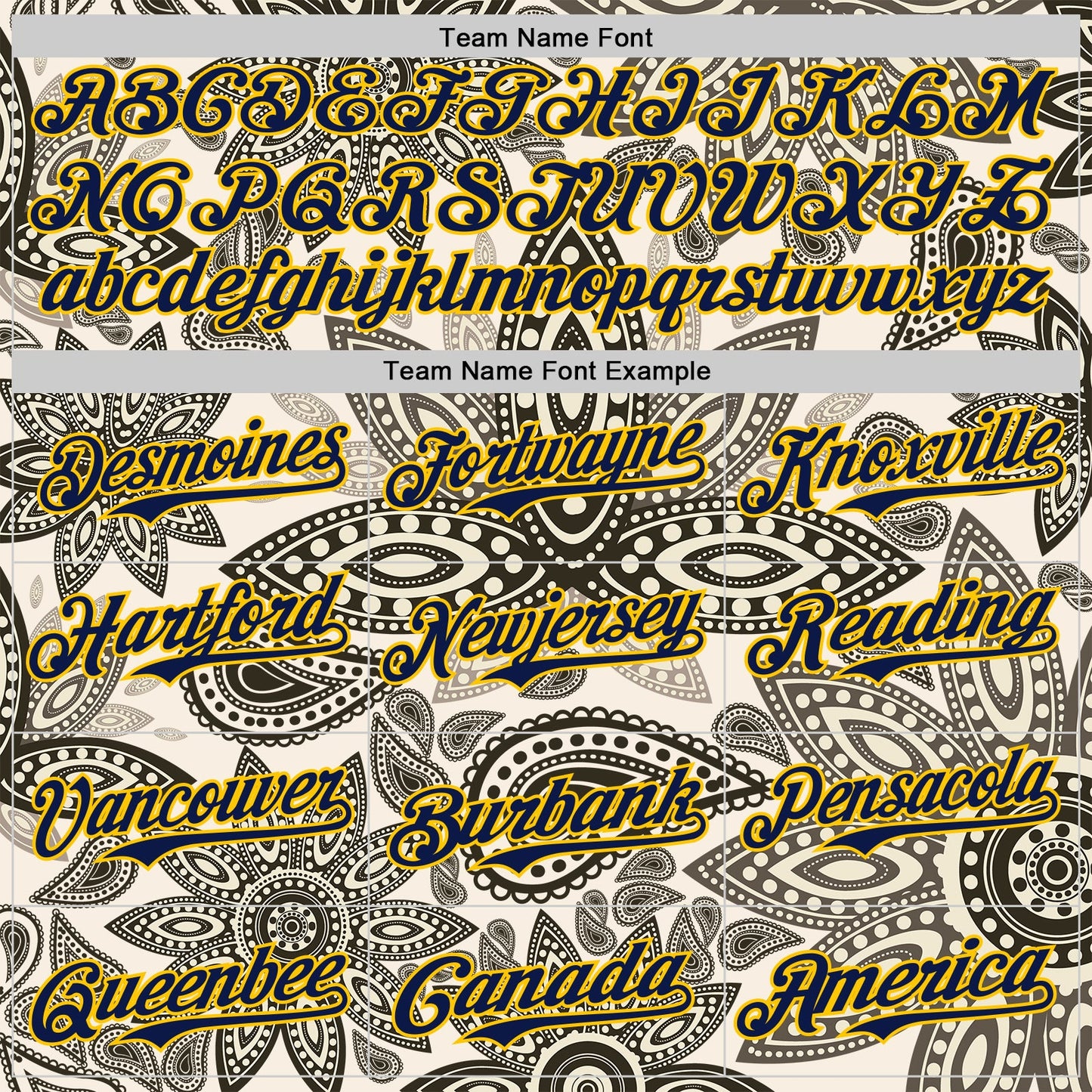 Custom Cream Navy-Yellow 3D Pattern Design Burner Costumes Paisley Bandana Authentic Baseball Jersey - Sky-Custom