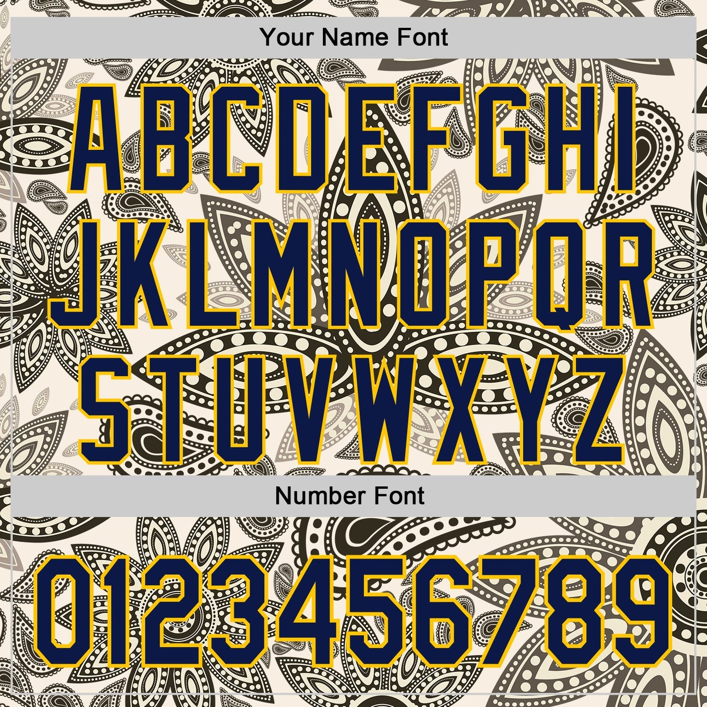 Custom Cream Navy-Yellow 3D Pattern Design Burner Costumes Paisley Bandana Authentic Baseball Jersey - Sky-Custom