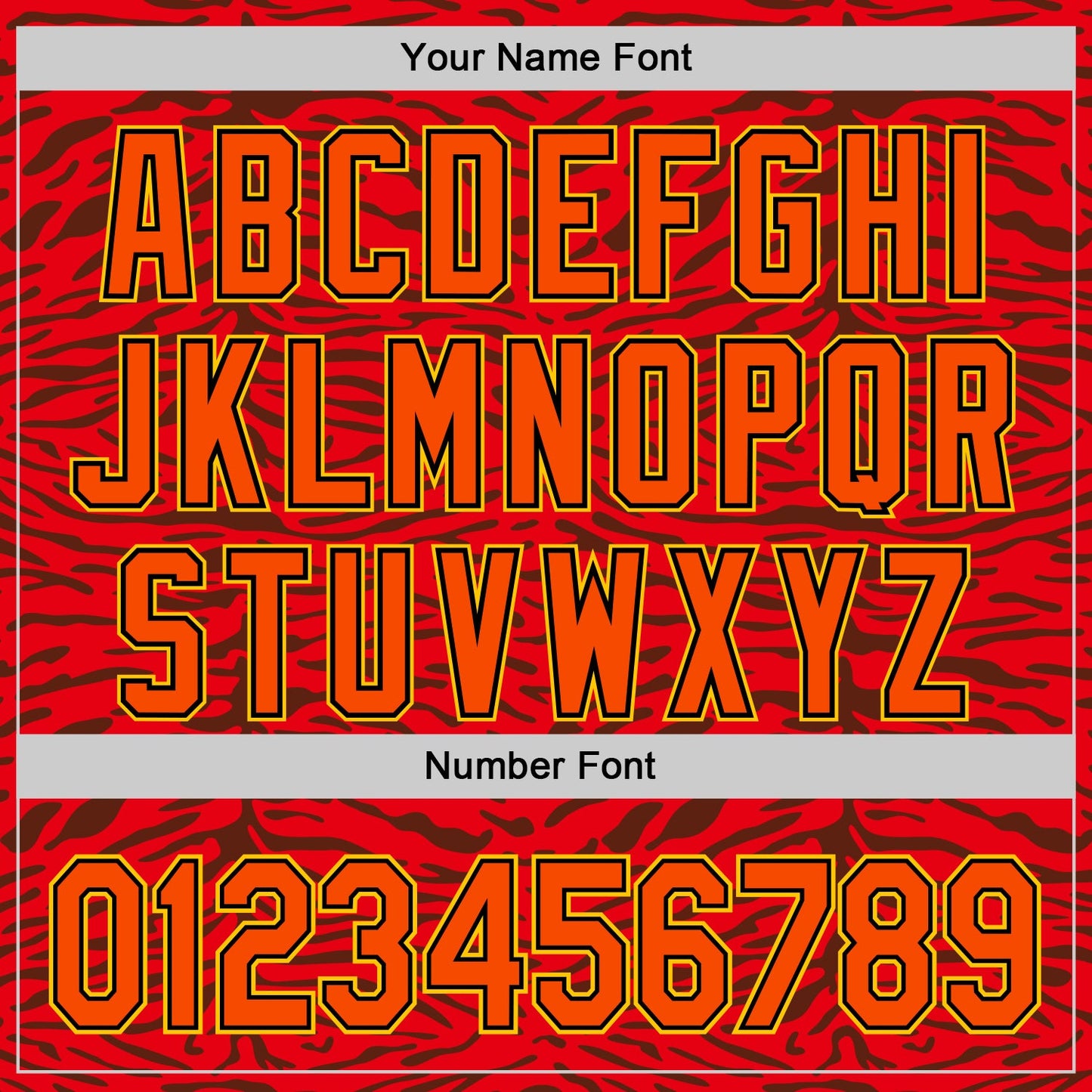 Custom Red Orange Black-Yellow 3D Pattern Design Burner Costumes Animal Tiger Print Authentic Baseball Jersey - Sky-Custom