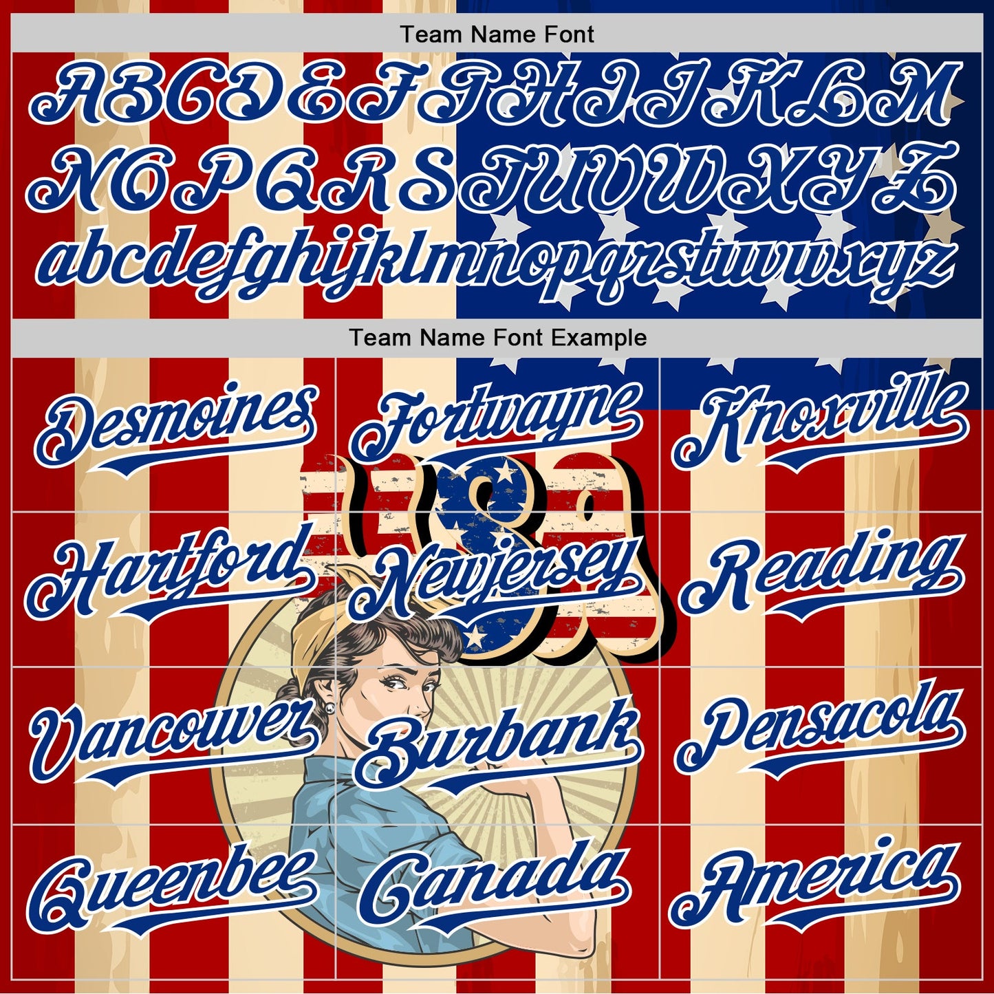 Custom Cream Red Royal-White 3D Retro American Flag Authentic Baseball Jersey - Sky-Custom