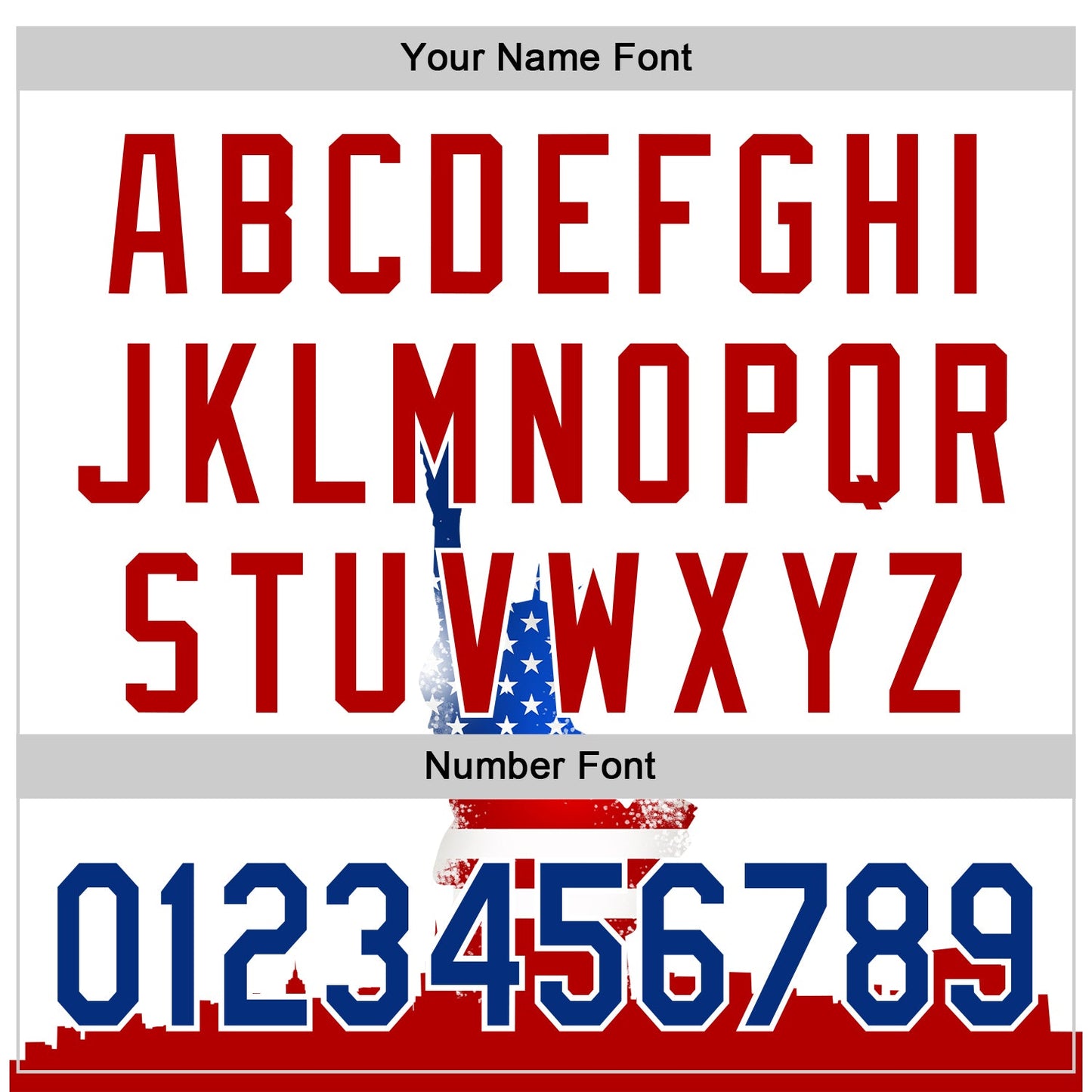 Custom White Black Pinstripe Royal-Red 3D American Flag Statue Of Liberty Authentic Baseball Jersey - Sky-Custom