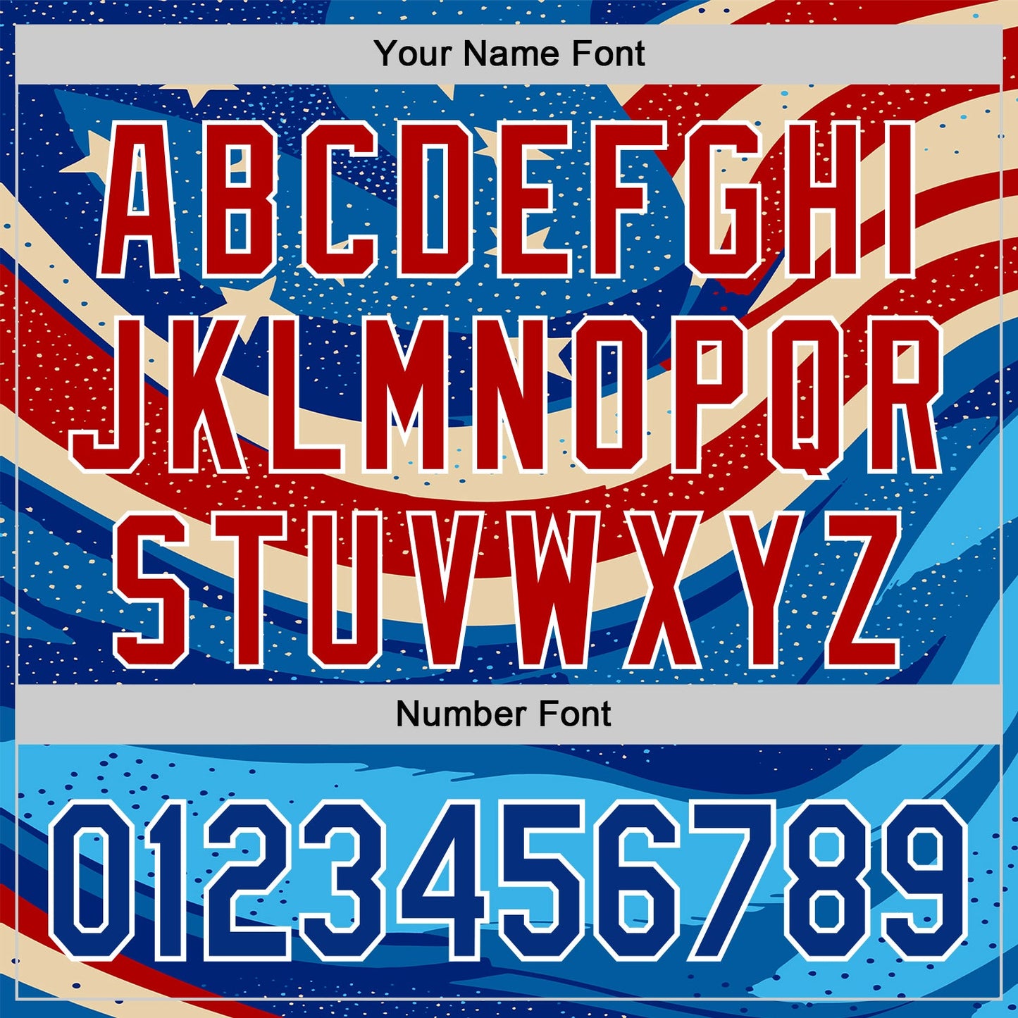 Custom Blue Royal Red-White 3D Retro American Flag Authentic Baseball Jersey - Sky-Custom