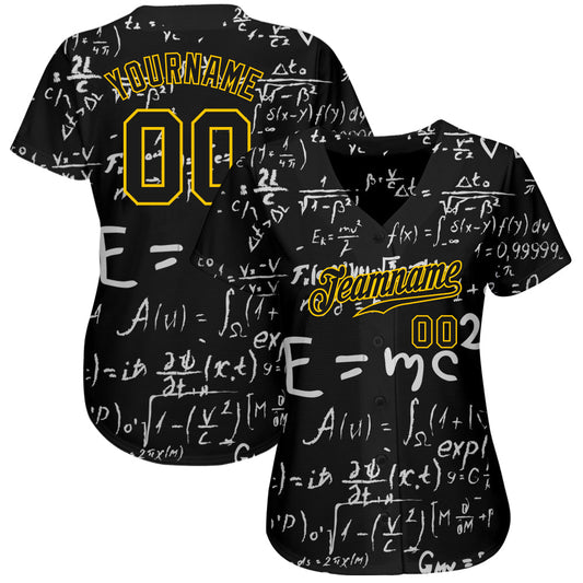 Custom 3D Pattern Design Math Authentic Baseball Jersey - Sky-Custom