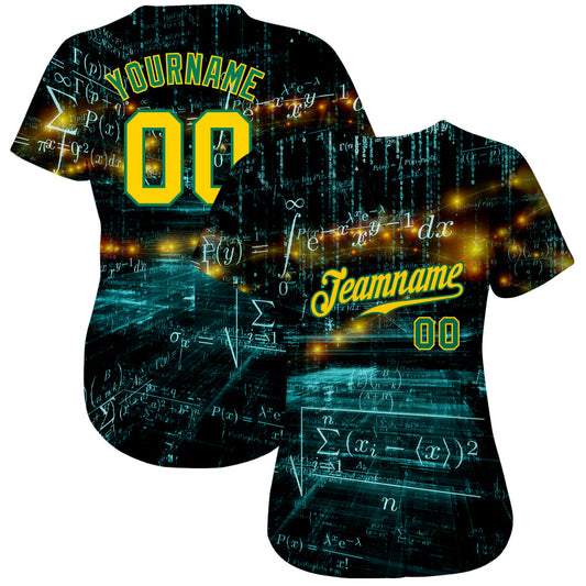 Custom 3D Pattern Design Math Authentic Baseball Jersey - Sky-Custom