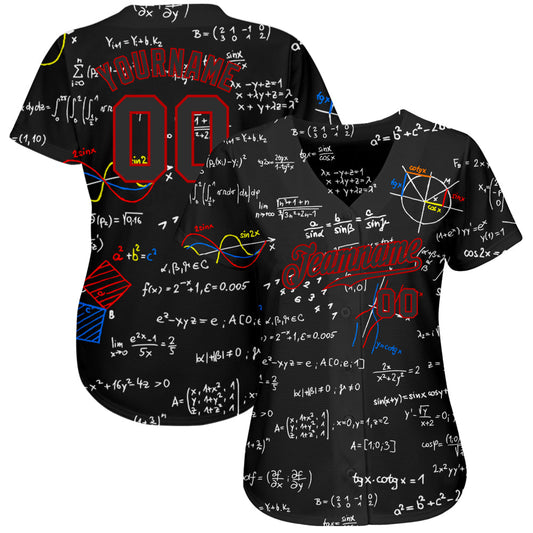 Custom 3D Pattern Design Math Authentic Baseball Jersey - Sky-Custom