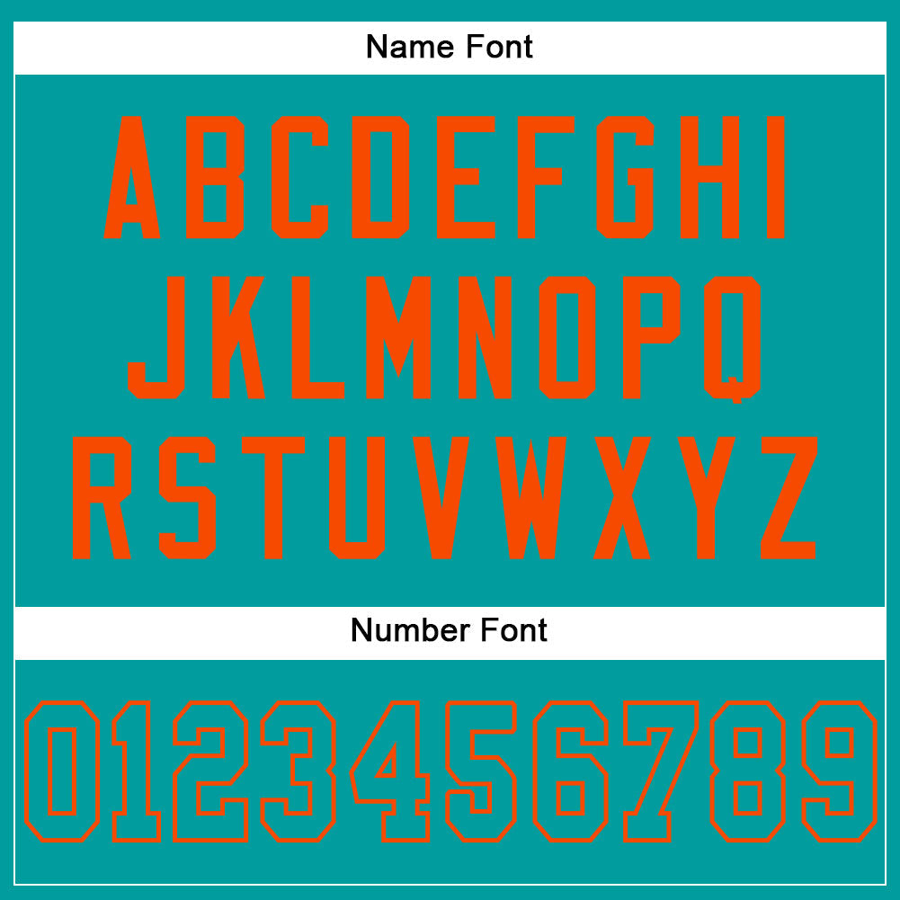 Custom Aqua Aqua-Orange Mesh Authentic Football Jersey - Sky-Custom