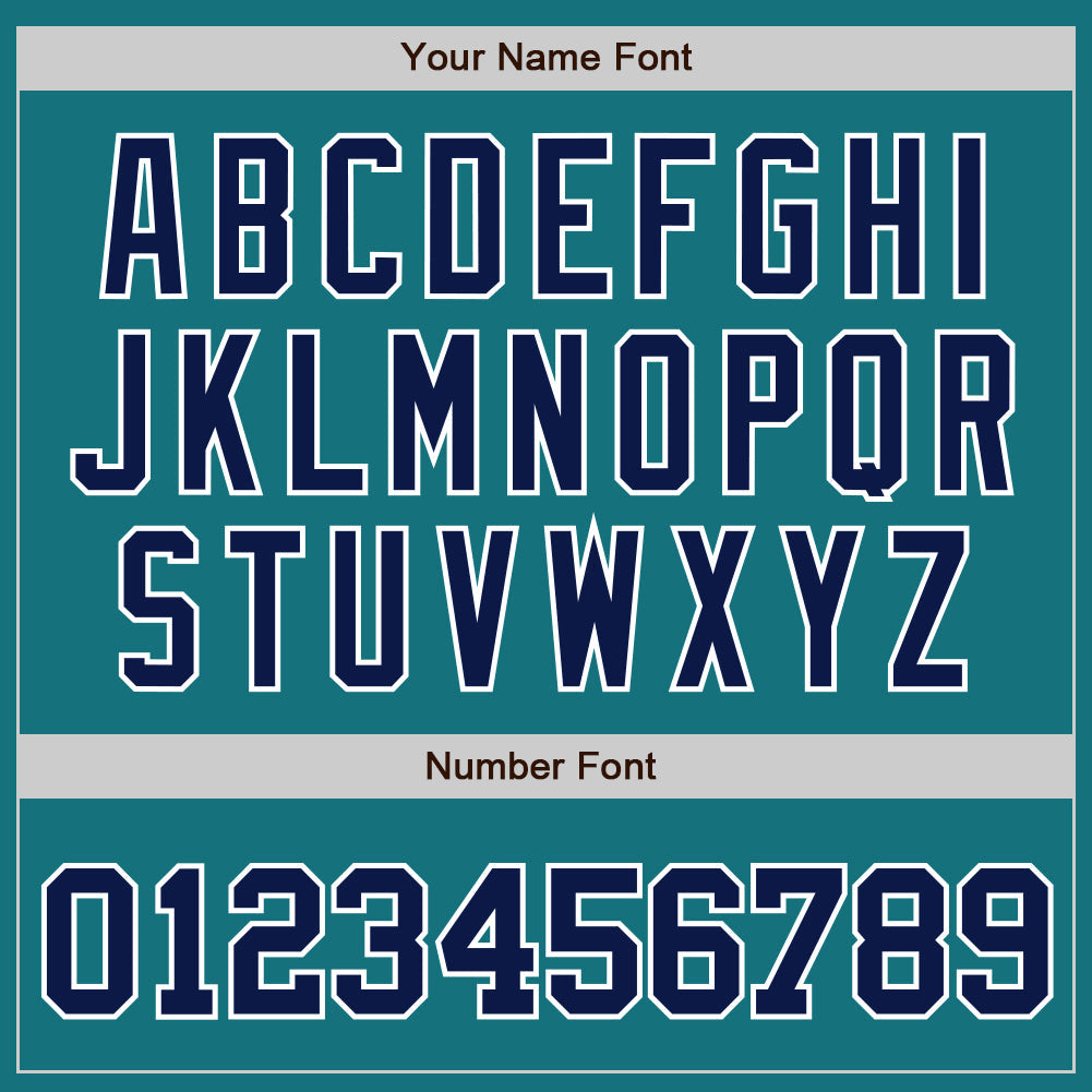 Custom Teal Navy-White Authentic Baseball Jersey - Sky-Custom