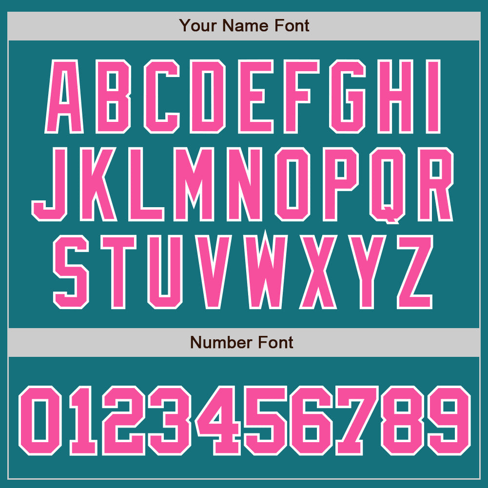 Custom Teal Pink-White Authentic Baseball Jersey - Sky-Custom