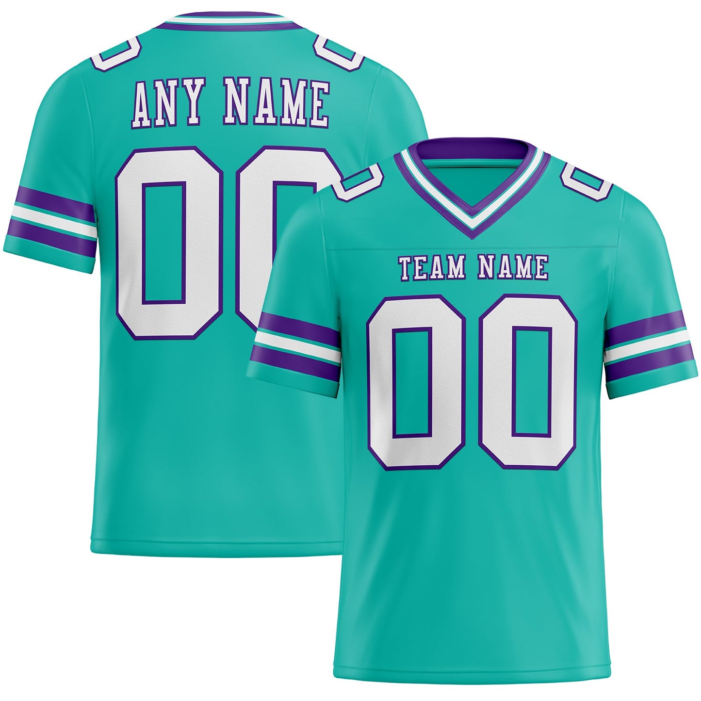 Custom Aqua White-Purple Mesh Authentic Football Jersey - Sky-Custom