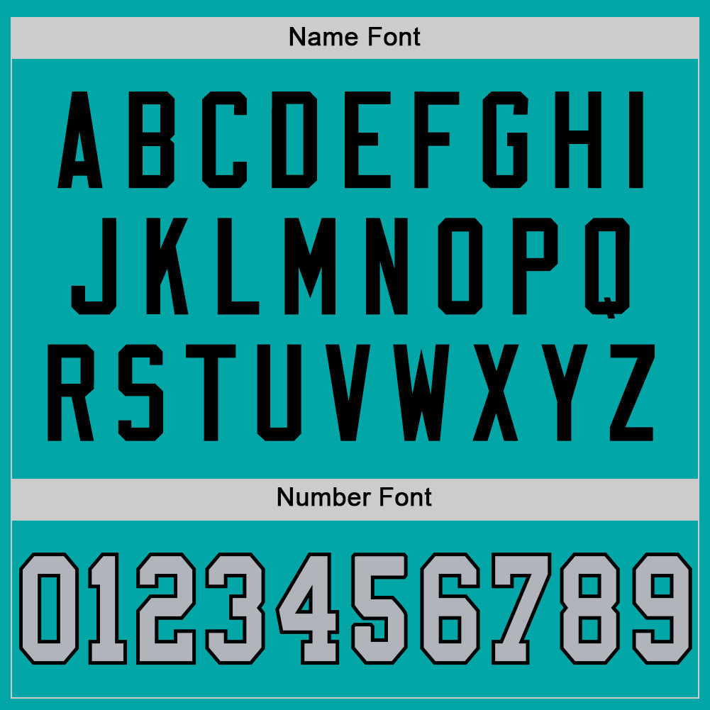 Custom Aqua Gray-Black Mesh Authentic Throwback Football Jersey - Sky-Custom