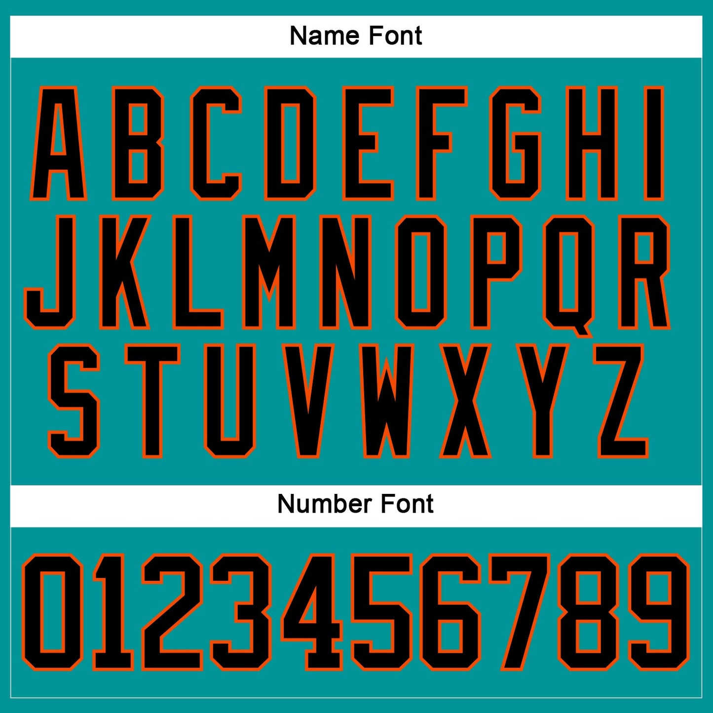 Custom Aqua Black-Orange Hockey Jersey - Sky-Custom