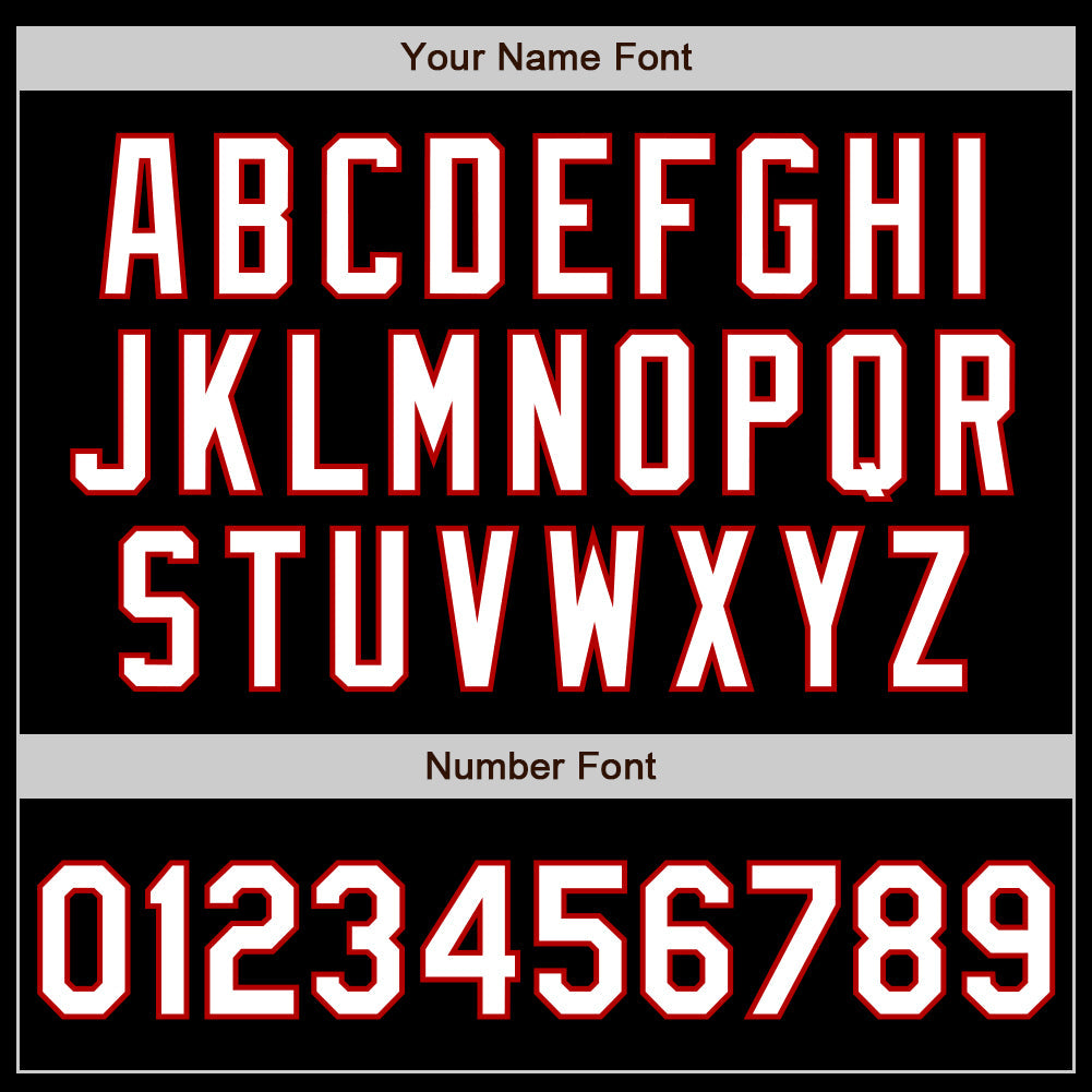 Custom Black White-Red 3 Colors Arm Shapes Authentic Baseball Jersey - Sky-Custom