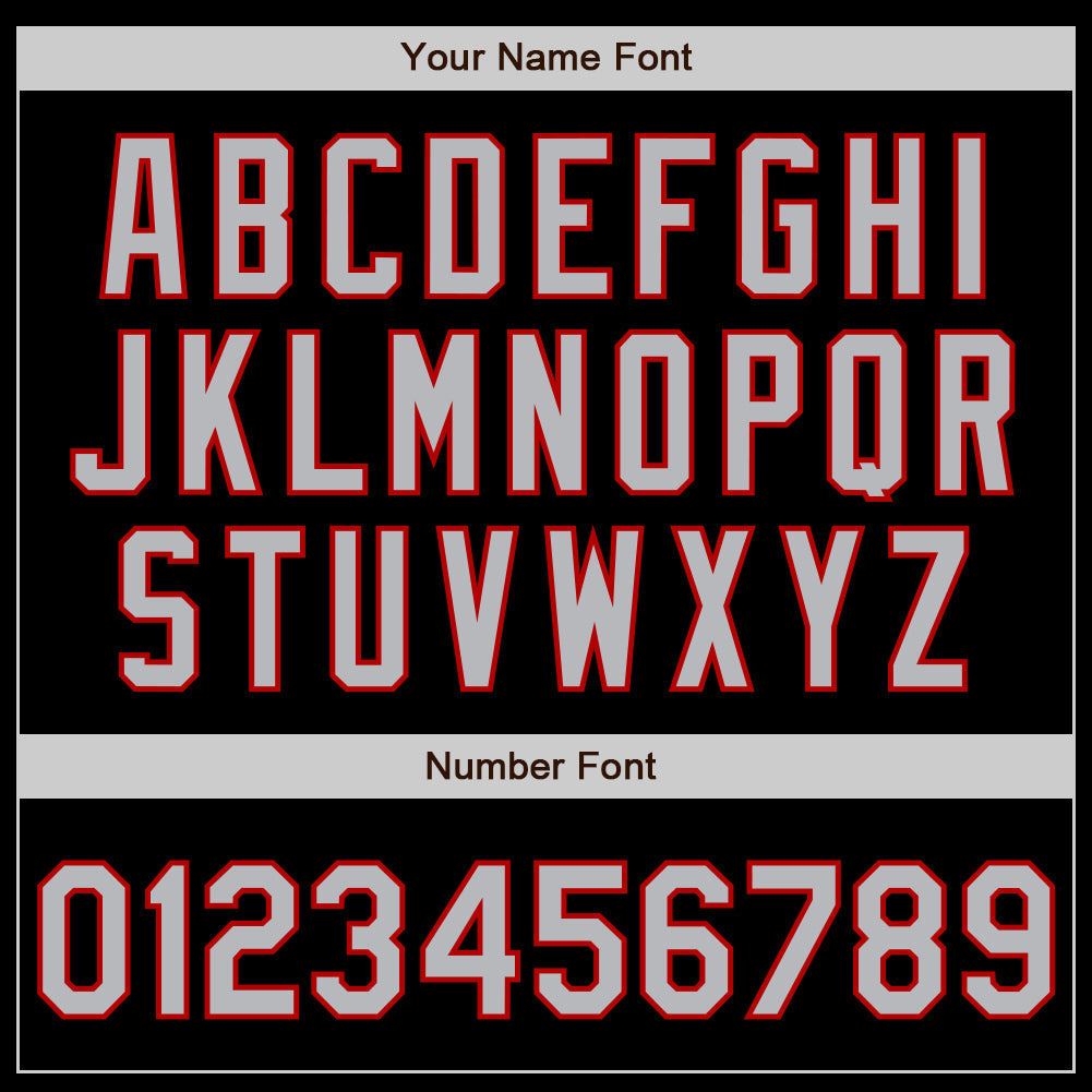 Custom Black Gray-Red 3 Colors Arm Shapes Authentic Baseball Jersey - Sky-Custom