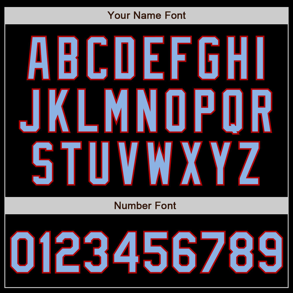 Custom Black Light Blue-Red 3 Colors Arm Shapes Authentic Baseball Jersey - Sky-Custom