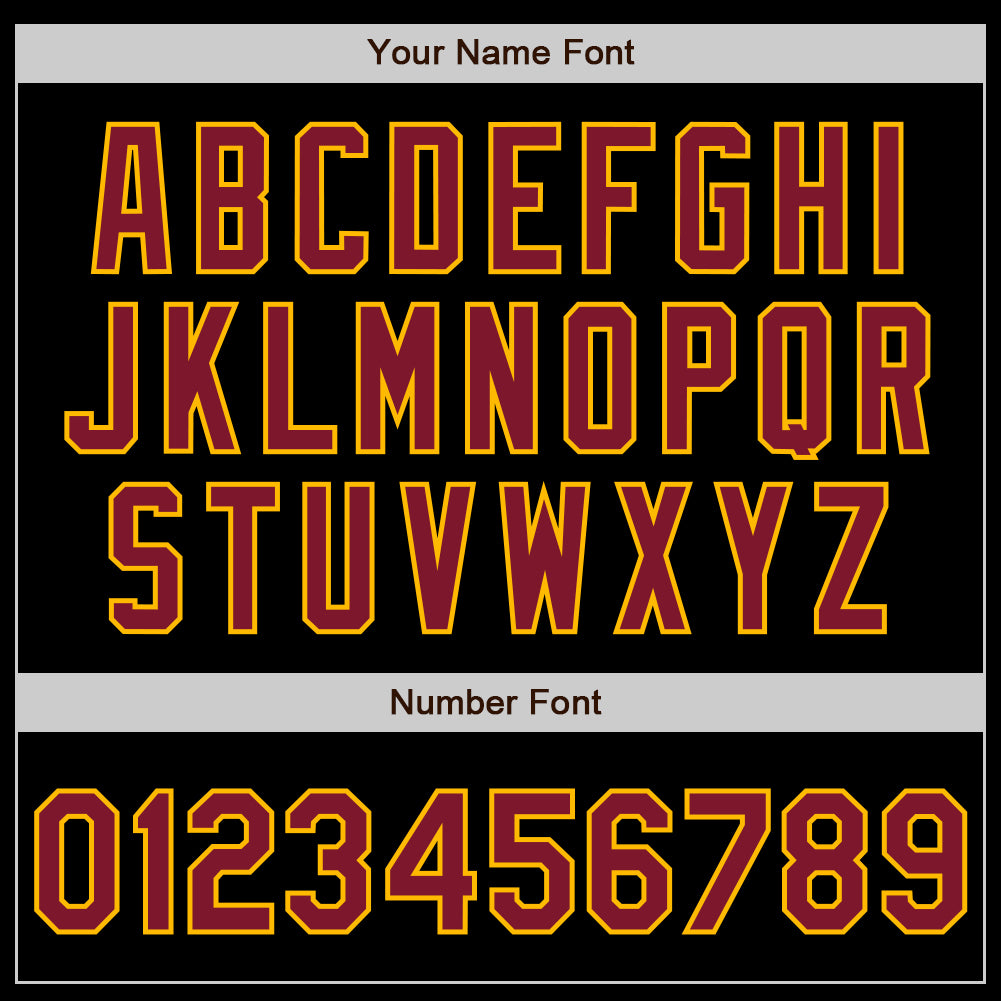 Custom Black Crimson-Gold 3 Colors Arm Shapes Authentic Baseball Jersey - Sky-Custom
