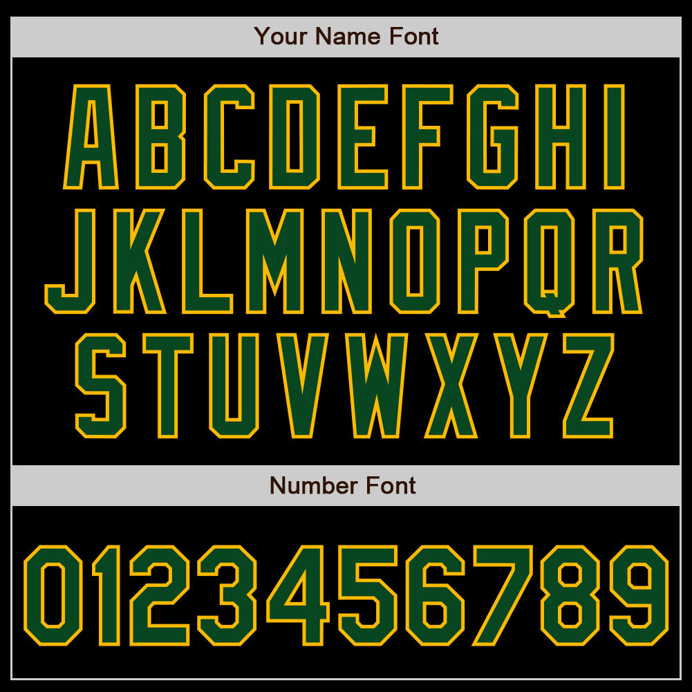 Custom Black Green-Gold 3 Colors Arm Shapes Authentic Baseball Jersey - Sky-Custom