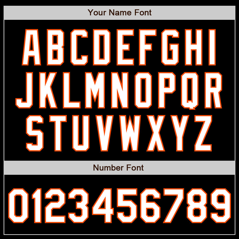 Custom Black White-Orange 3 Colors Arm Shapes Authentic Baseball Jersey - Sky-Custom