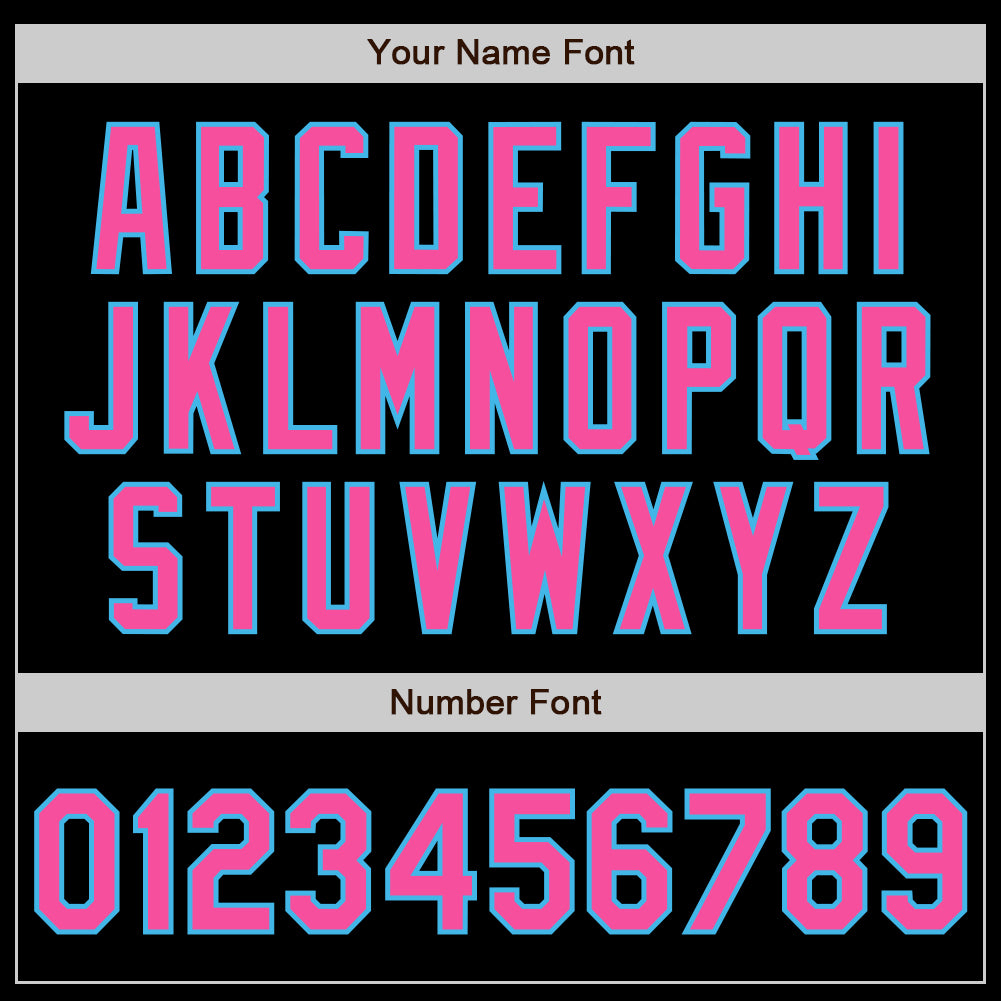 Custom Black Pink-Sky Blue 3 Colors Arm Shapes Authentic Baseball Jersey - Sky-Custom