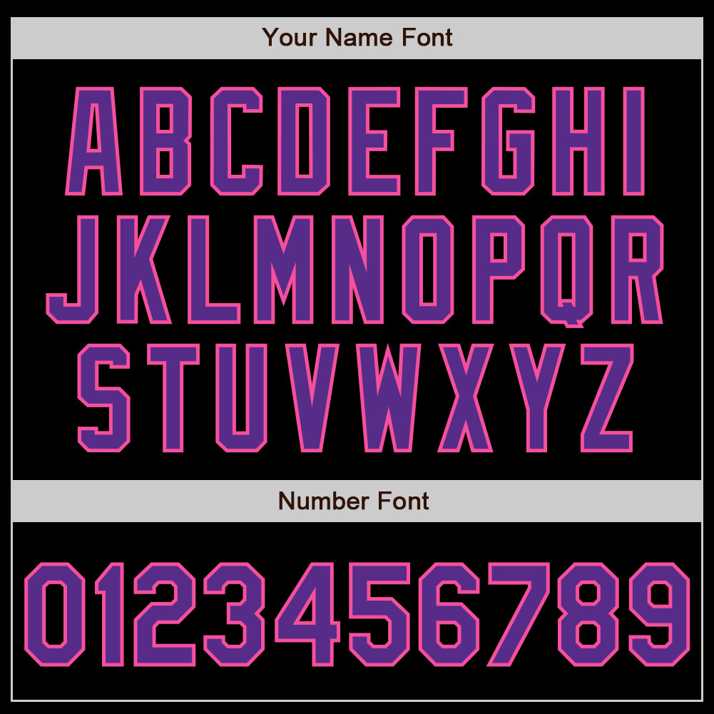 Custom Black Purple-Pink 3 Colors Arm Shapes Authentic Baseball Jersey - Sky-Custom