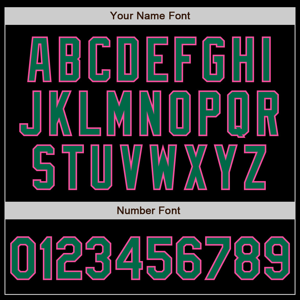 Custom Black Kelly Green-Pink 3 Colors Arm Shapes Authentic Baseball Jersey - Sky-Custom