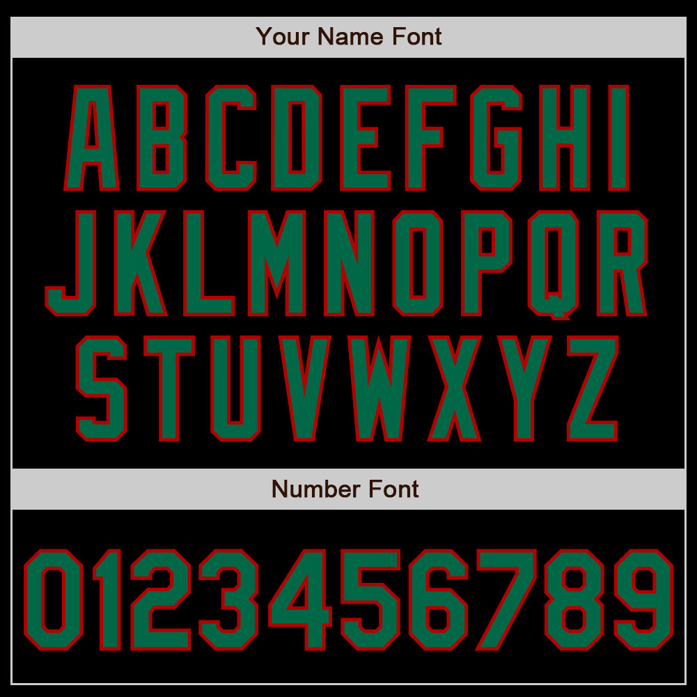 Custom Black Kelly Green-Red 3 Colors Arm Shapes Authentic Baseball Jersey - Sky-Custom