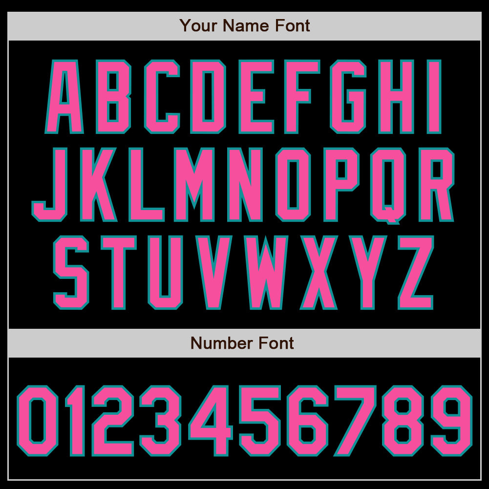 Custom Black Pink-Teal 3 Colors Arm Shapes Authentic Baseball Jersey - Sky-Custom