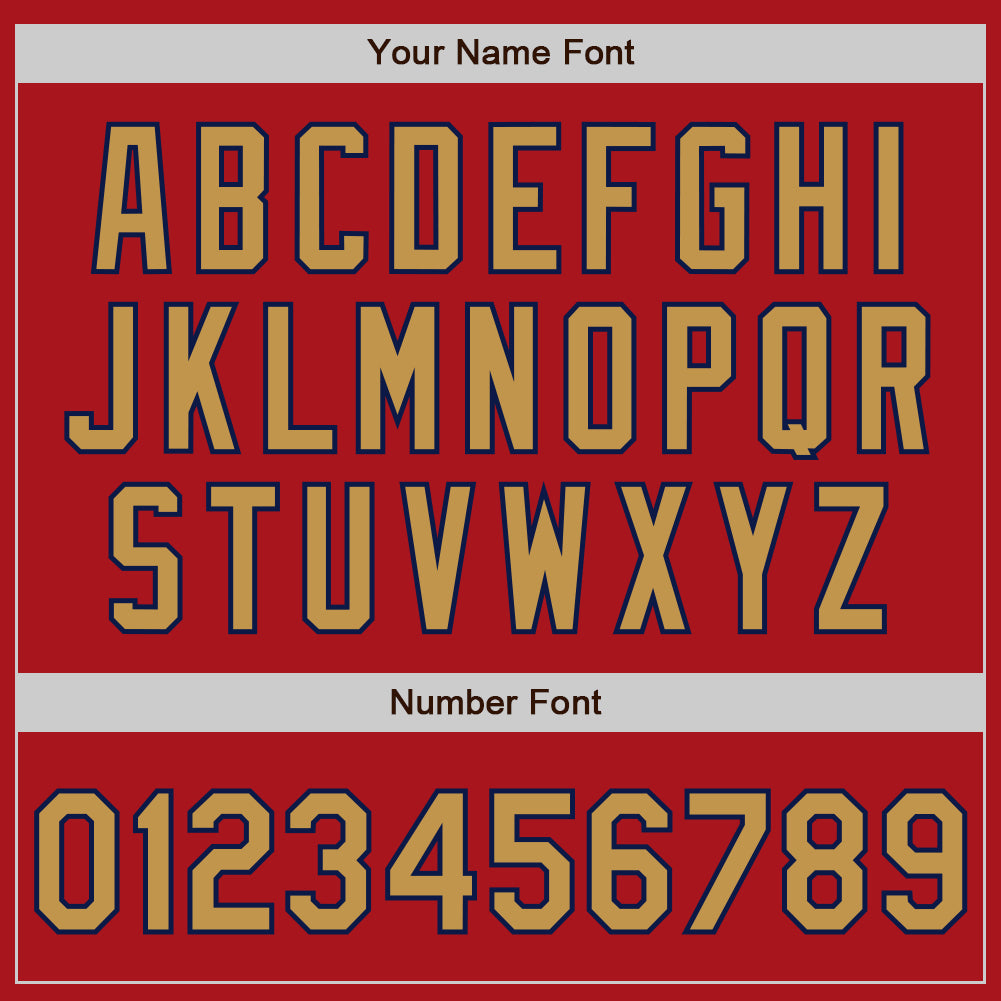 Custom Red Old Gold-Navy 3 Colors Arm Shapes Authentic Baseball Jersey - Sky-Custom