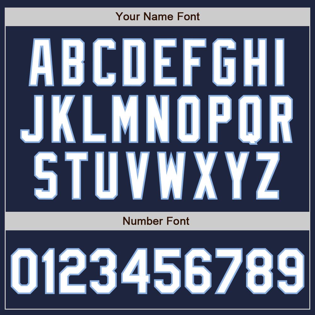 Custom Navy White-Light Blue 3 Colors Arm Shapes Authentic Baseball Jersey - Sky-Custom