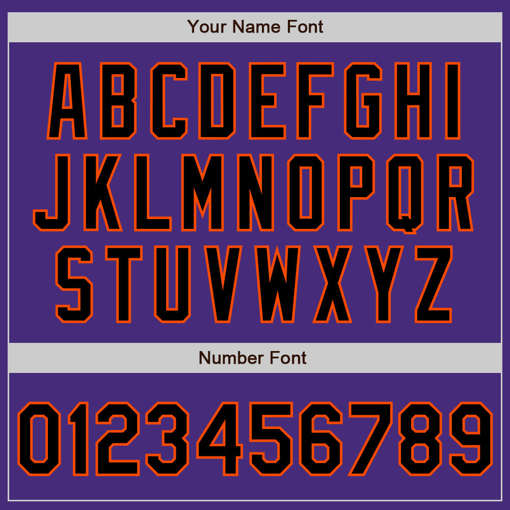 Custom Purple Black-Orange 3 Colors Arm Shapes Authentic Baseball Jersey - Sky-Custom