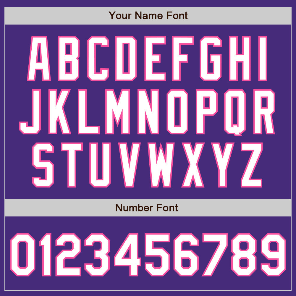 Custom Purple White-Pink 3 Colors Arm Shapes Authentic Baseball Jersey - Sky-Custom