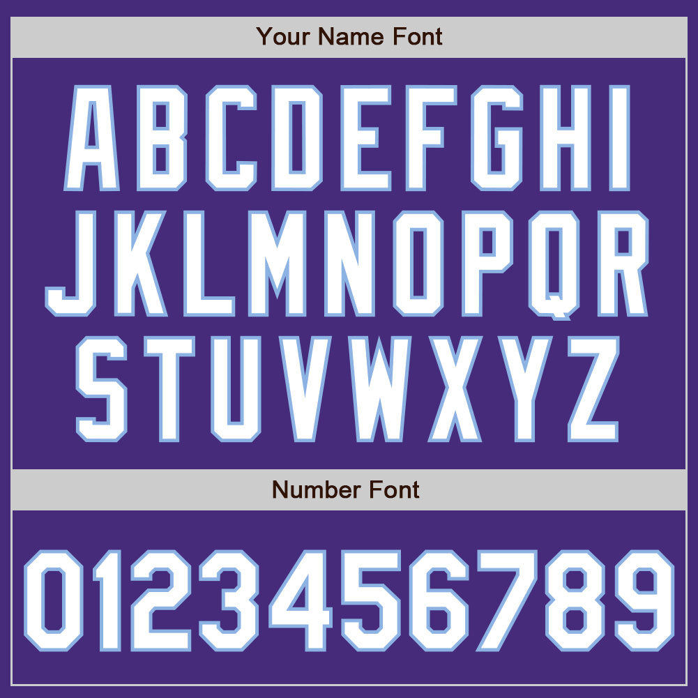 Custom Purple White-Light Blue 3 Colors Arm Shapes Authentic Baseball Jersey - Sky-Custom