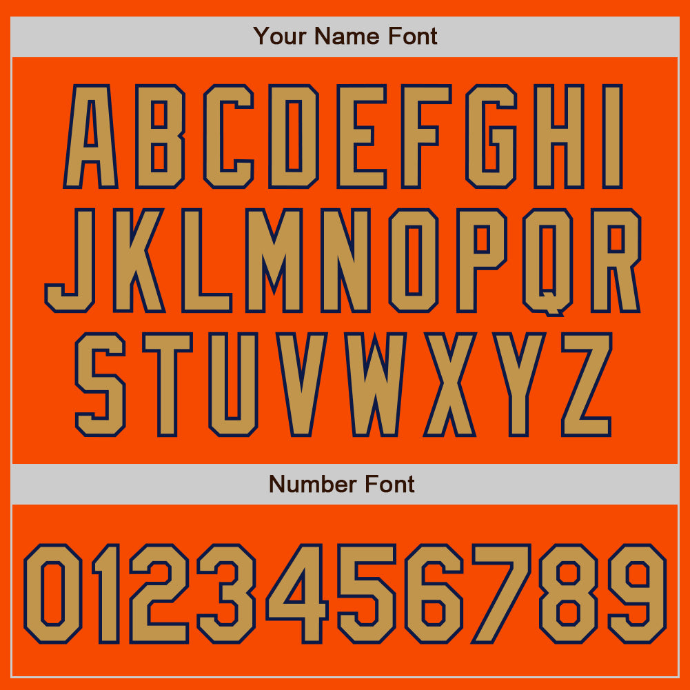 Custom Orange Old Gold-Navy 3 Colors Arm Shapes Authentic Baseball Jersey - Sky-Custom