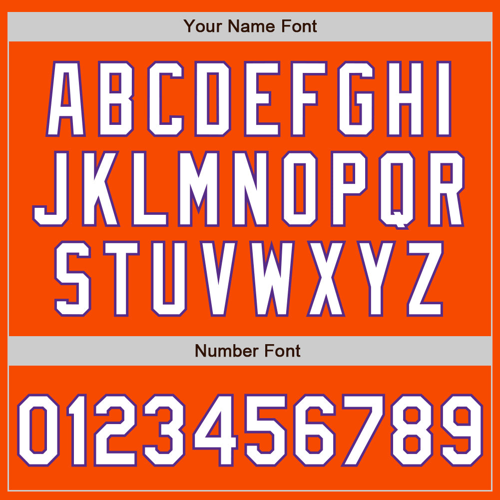 Custom Orange White-Purple 3 Colors Arm Shapes Authentic Baseball Jersey - Sky-Custom