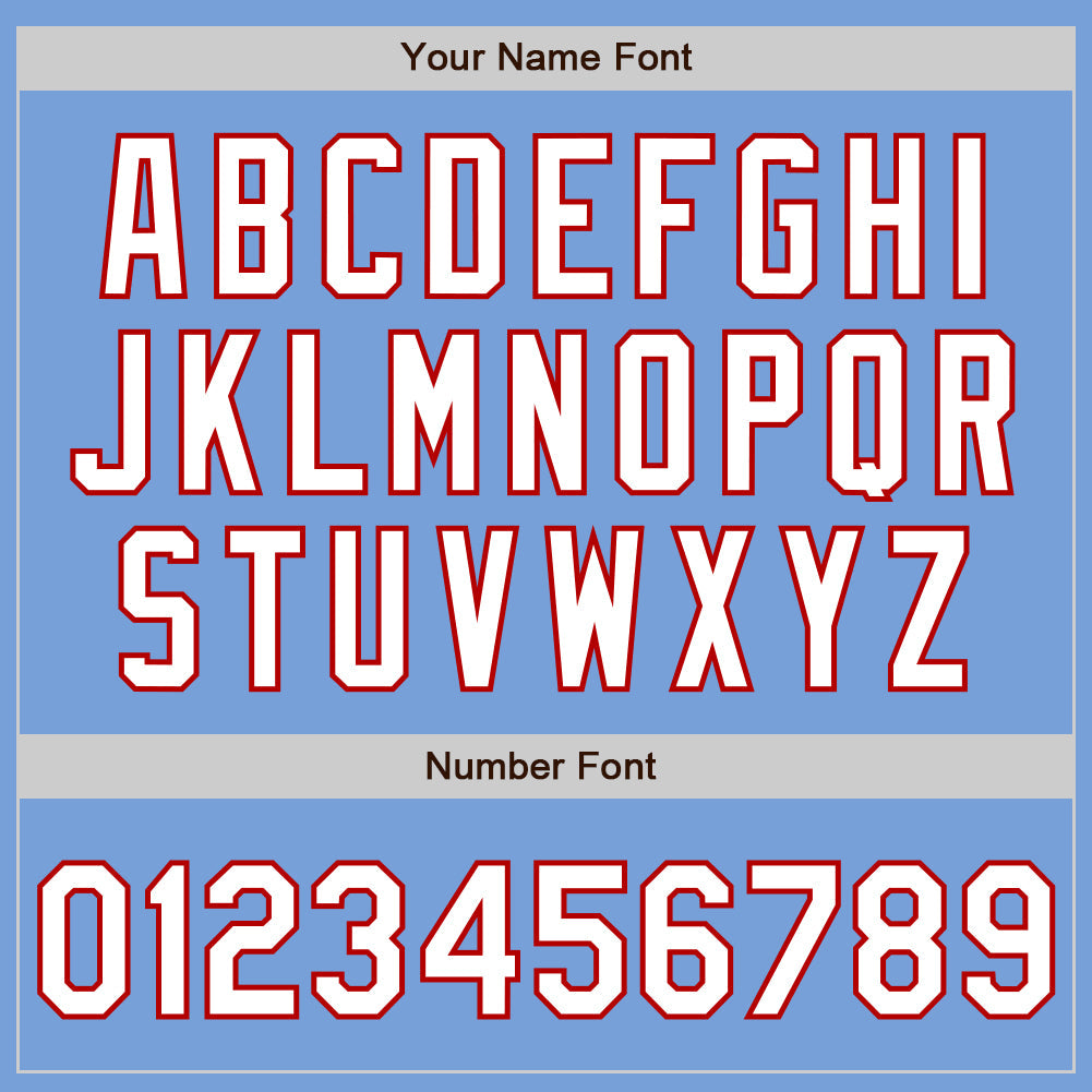 Custom Light Blue White-Red 3 Colors Arm Shapes Authentic Baseball Jersey - Sky-Custom