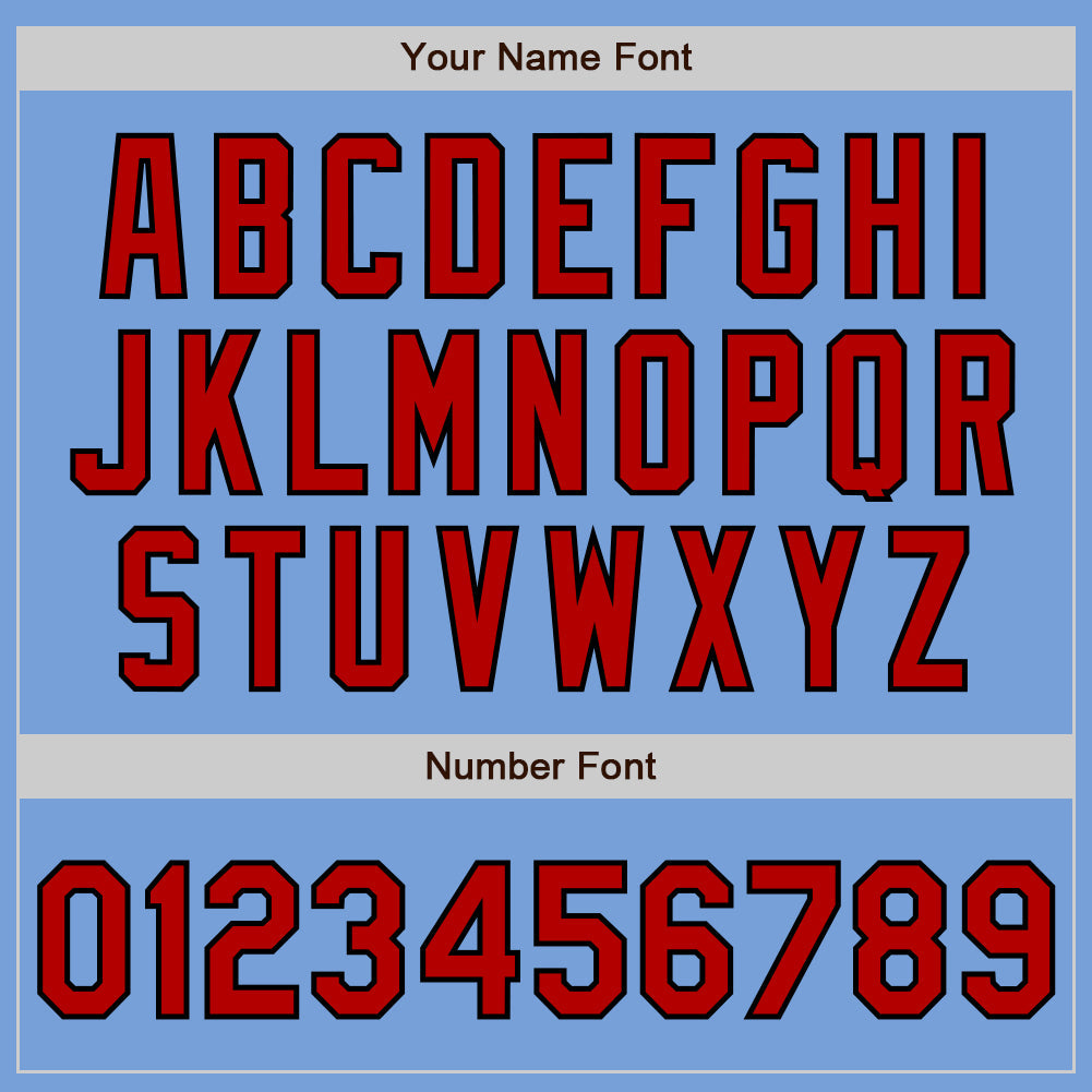 Custom Light Blue Red-Black 3 Colors Arm Shapes Authentic Baseball Jersey - Sky-Custom