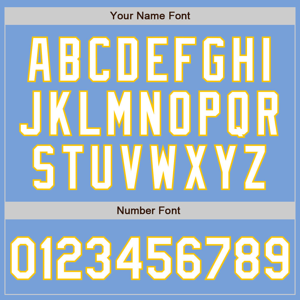 Custom Light Blue White-Yellow 3 Colors Arm Shapes Authentic Baseball Jersey - Sky-Custom