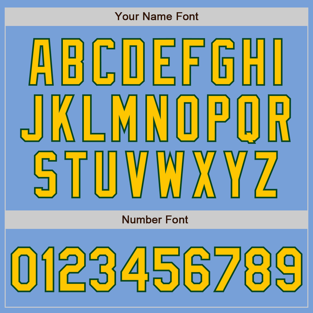 Custom Light Blue Yellow-Green 3 Colors Arm Shapes Authentic Baseball Jersey - Sky-Custom