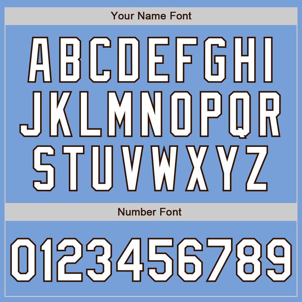 Custom Light Blue White-Brown 3 Colors Arm Shapes Authentic Baseball Jersey - Sky-Custom