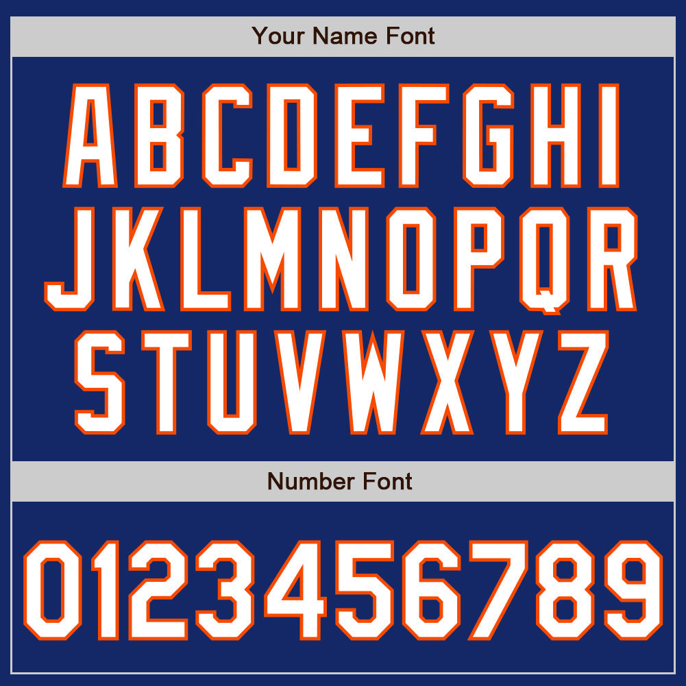 Custom Royal White-Orange 3 Colors Arm Shapes Authentic Baseball Jersey - Sky-Custom