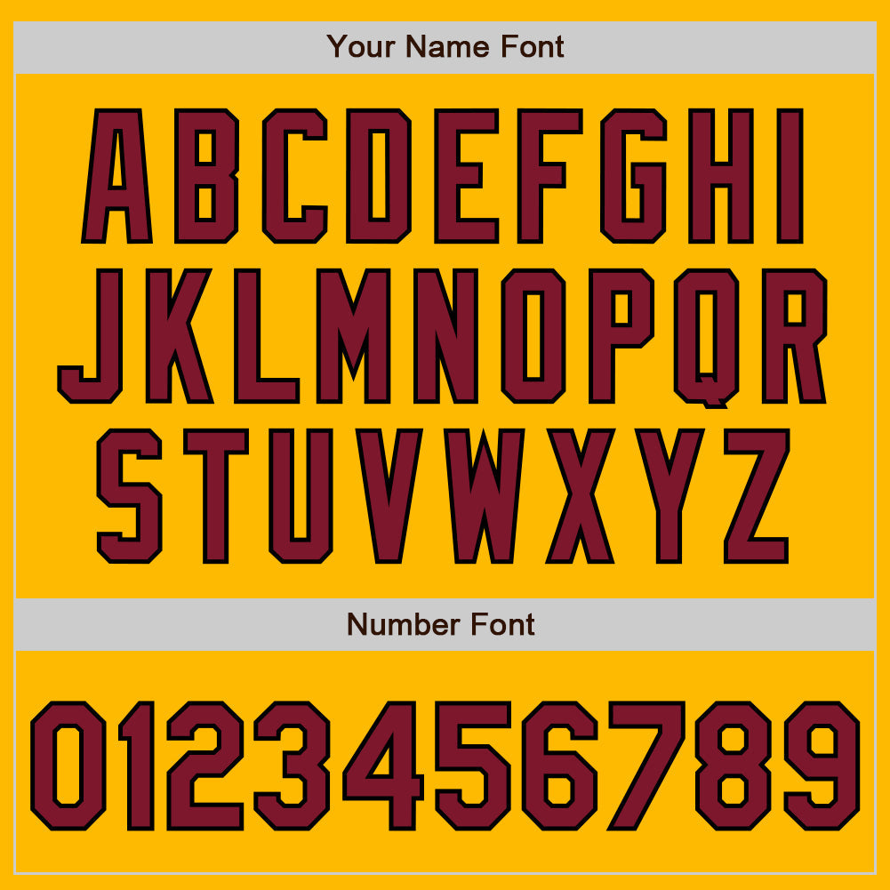 Custom Gold Crimson-Black 3 Colors Arm Shapes Authentic Baseball Jersey - Sky-Custom