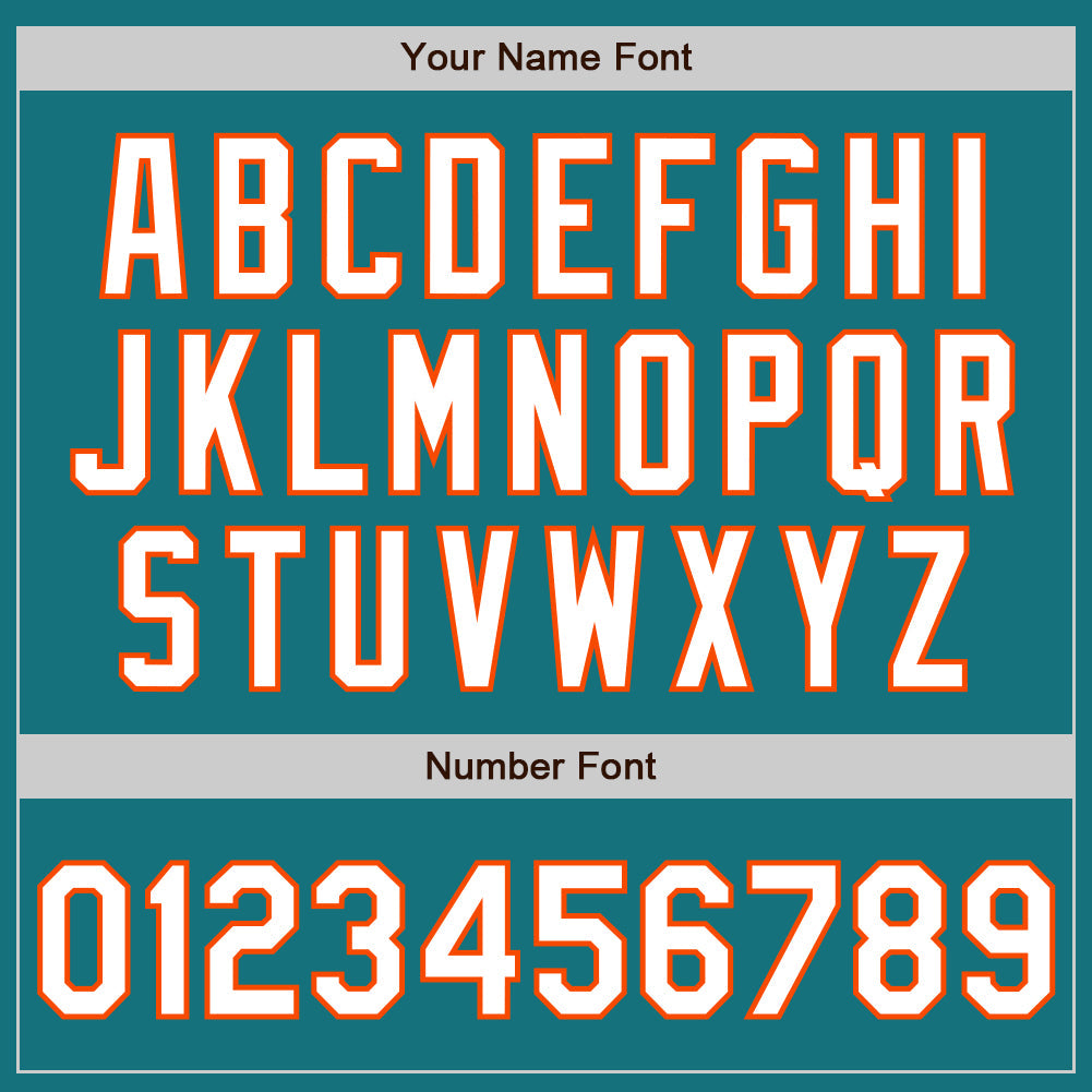 Custom Teal White-Orange 3 Colors Arm Shapes Authentic Baseball Jersey - Sky-Custom