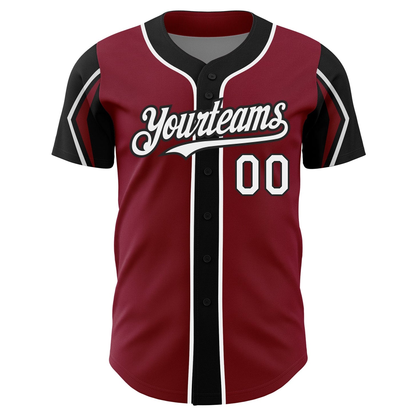Custom Crimson White-Black 3 Colors Arm Shapes Authentic Baseball Jersey - Sky-Custom