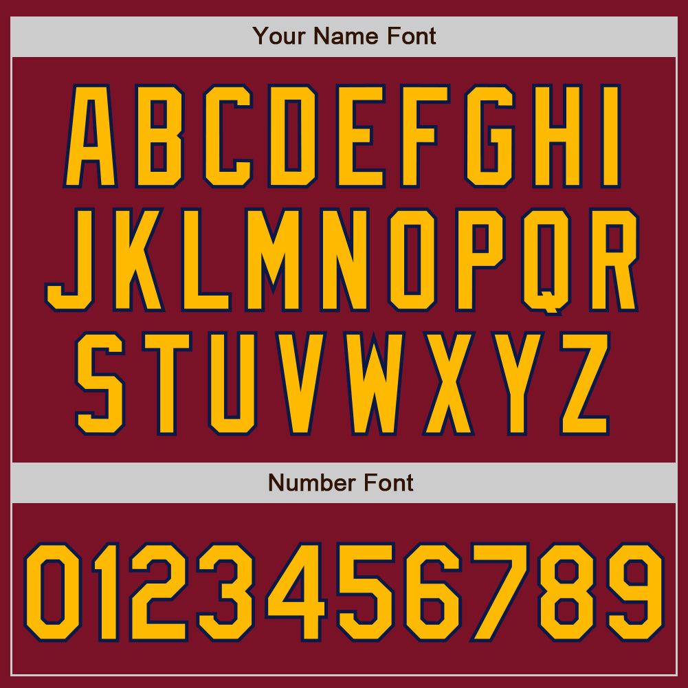 Custom Crimson Gold-Navy 3 Colors Arm Shapes Authentic Baseball Jersey - Sky-Custom