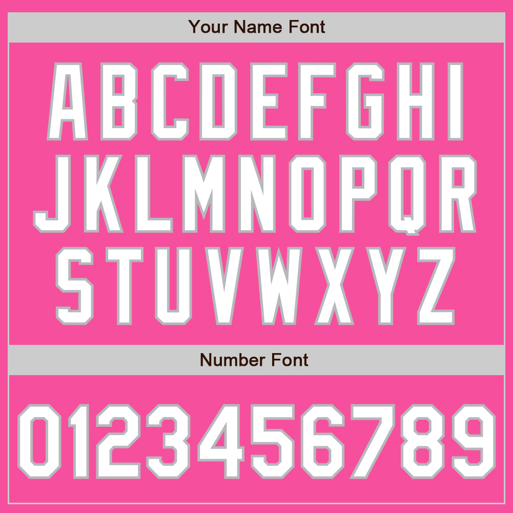 Custom Pink White-Gray 3 Colors Arm Shapes Authentic Baseball Jersey - Sky-Custom