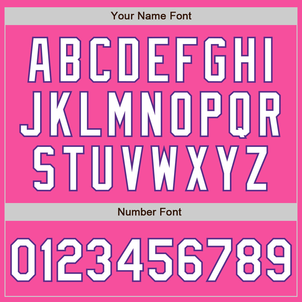 Custom Pink White-Purple 3 Colors Arm Shapes Authentic Baseball Jersey - Sky-Custom