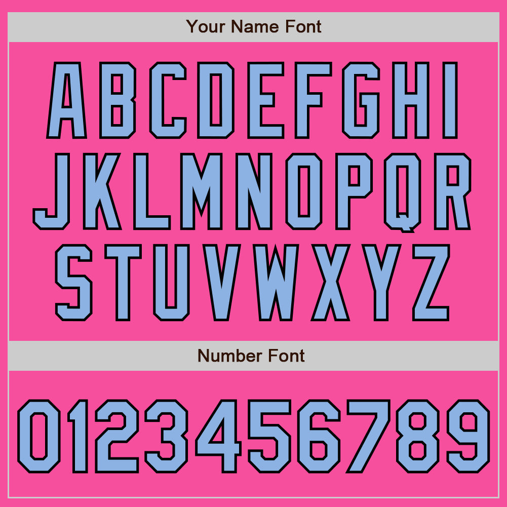 Custom Pink Light Blue-Black 3 Colors Arm Shapes Authentic Baseball Jersey - Sky-Custom