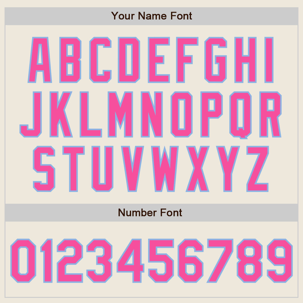 Custom Cream Pink-Light Blue 3 Colors Arm Shapes Authentic Baseball Jersey - Sky-Custom