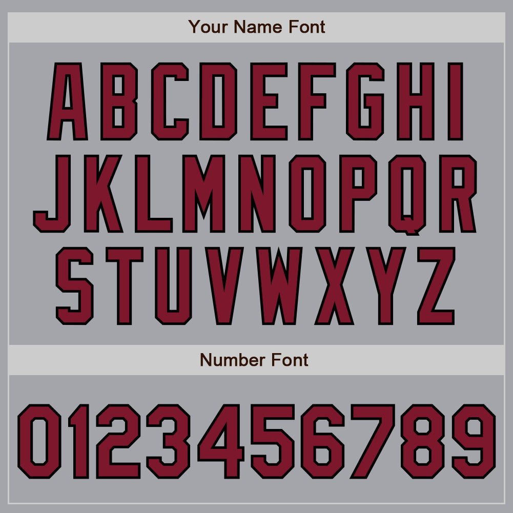 Custom Gray Crimson-Black 3 Colors Arm Shapes Authentic Baseball Jersey - Sky-Custom