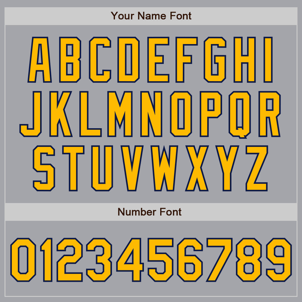 Custom Gray Gold-Navy 3 Colors Arm Shapes Authentic Baseball Jersey - Sky-Custom